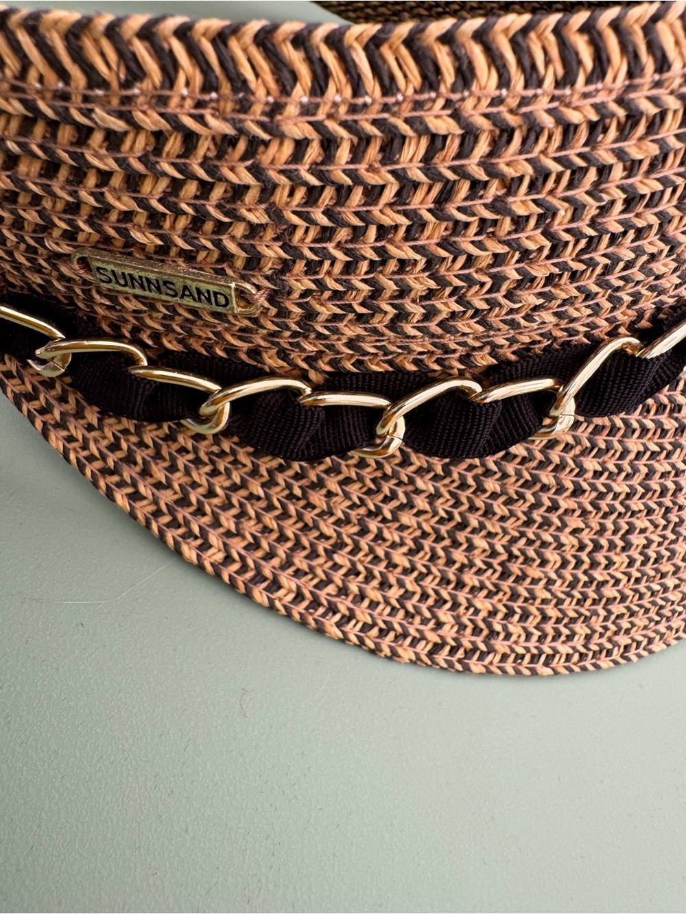 San Diego Hat Company Woven Chain-Trim UPF Protection 50 Visor-NWT in Tan - Picture 3 of 8